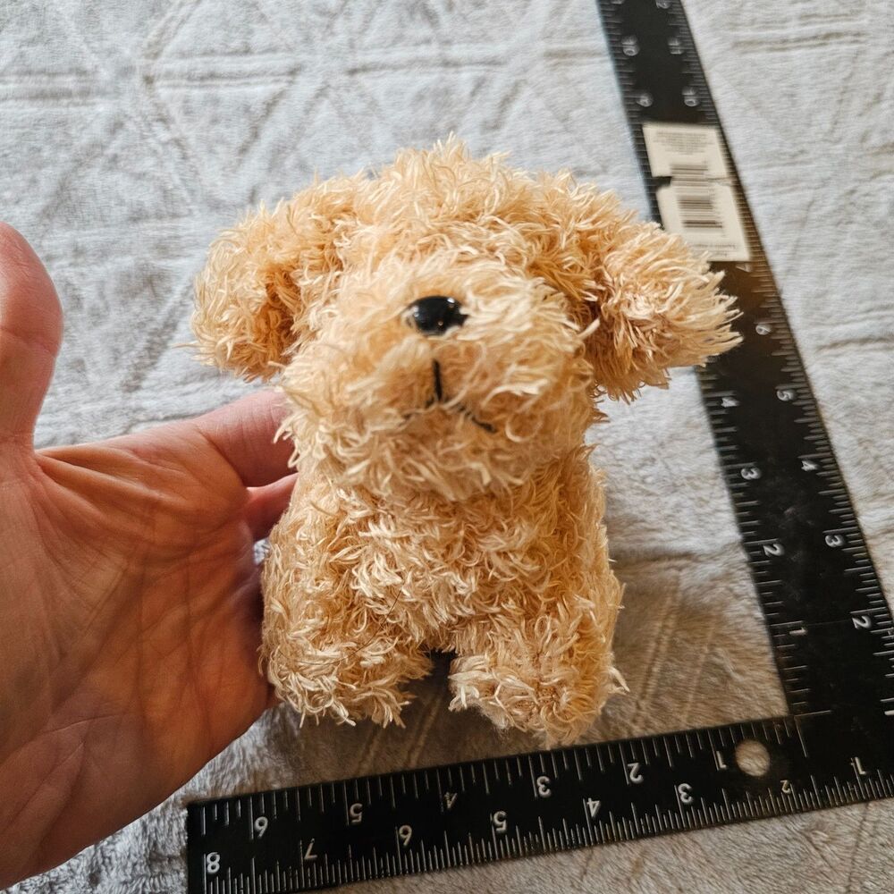 Dog Puppy Plush Stuffed Animal 10" Ty 2005 Curly Fur Brown Missing Left Eye
